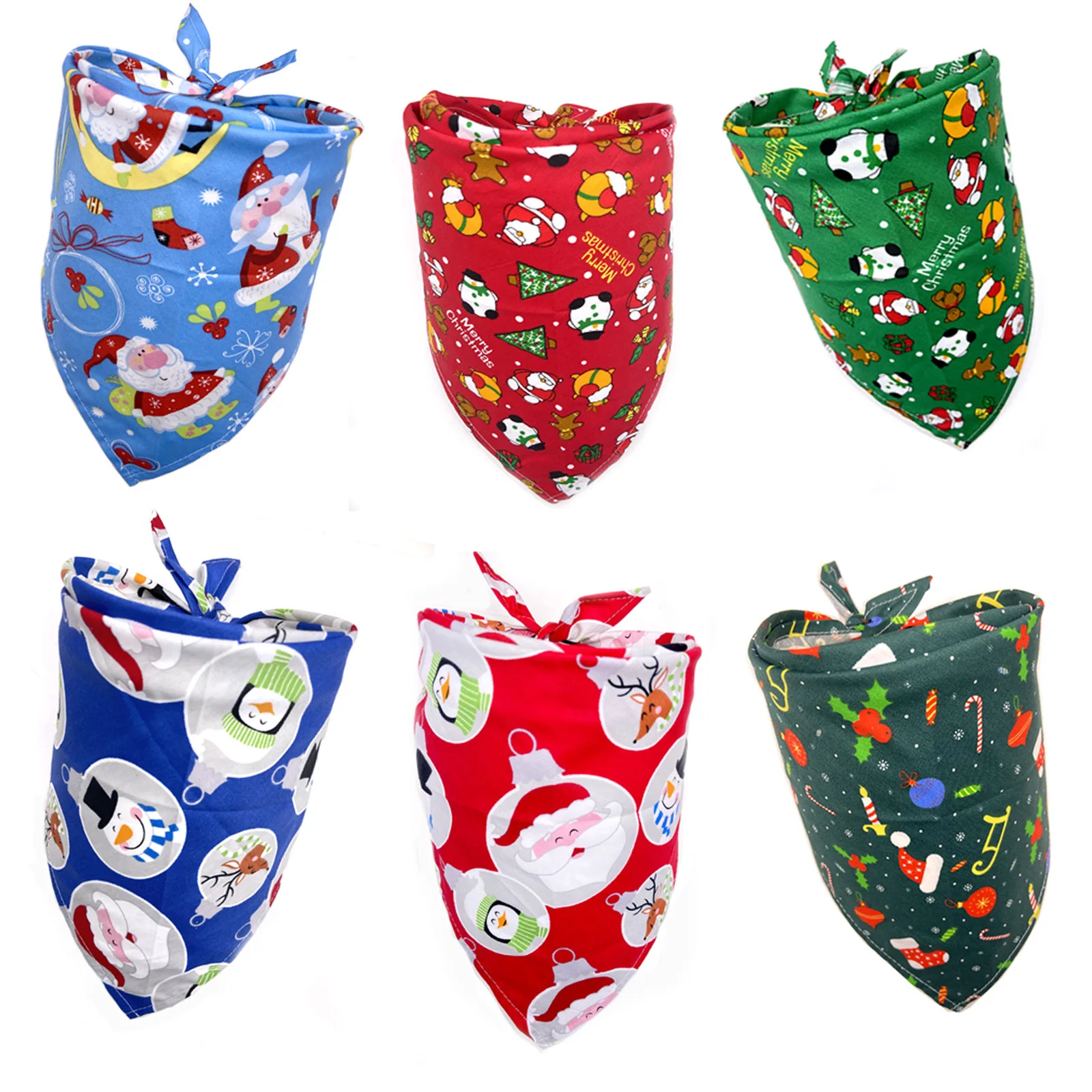 

New 5pcs Mixed Color Christmas Dog Bandana Christmas Pet Supplies Dog Accessories Pet Dog Bandanas Pet Products Accesoir Chien