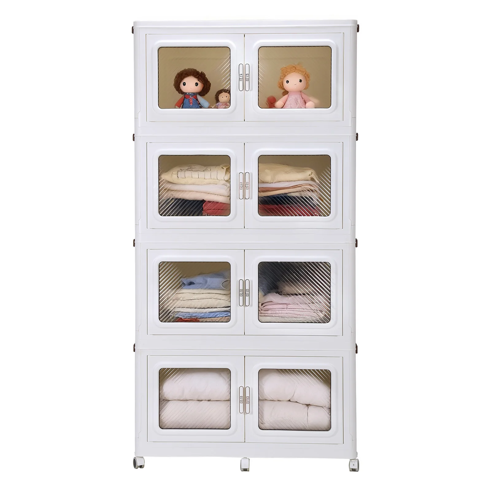 Plastic Stackable Storage Bin with Lid for Bedroom and Living Room