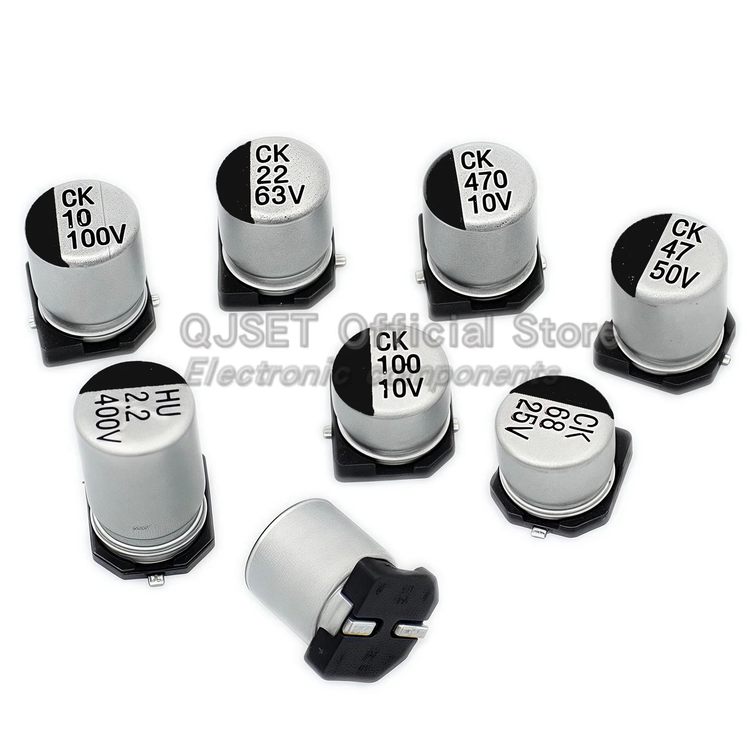 10Pcs SMD Aluminum Electrolytic Capacitor 6.3V 10V 16V 25V 35V 50V 100V 400V 2.2UF 4.7UF 10 22 33 47 100 220 330 470 680 1000UF