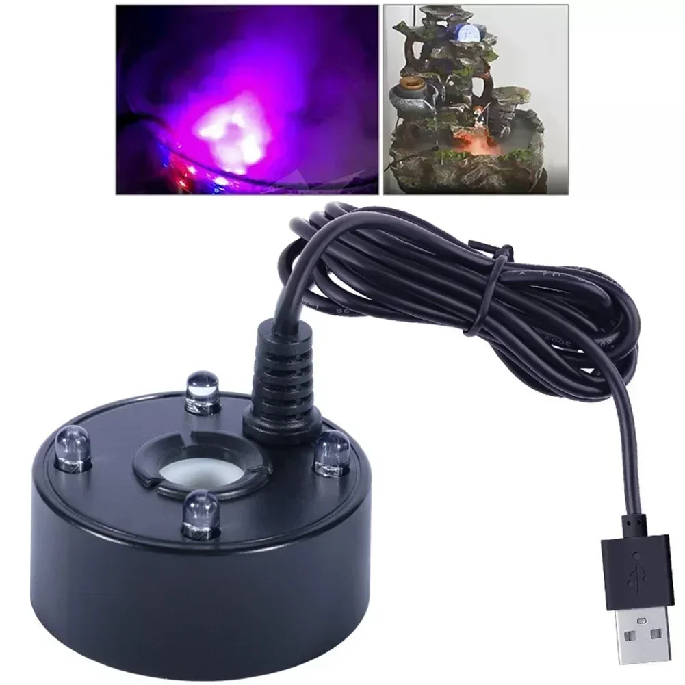 USB Mist Maker Fogger Water Fountain Fish Tank Pond Atomizer Head With LED Colorful Lights For Christmas Party Decoration fish tank mist maker