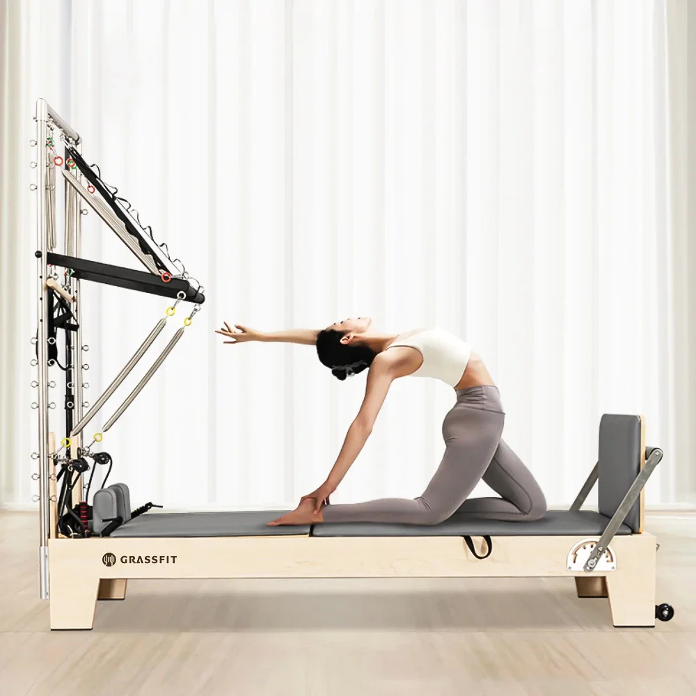 2024Professional Durable Studio Training Letto In Legno Di Quercia Half Trapeze Pilates Reformer Tower