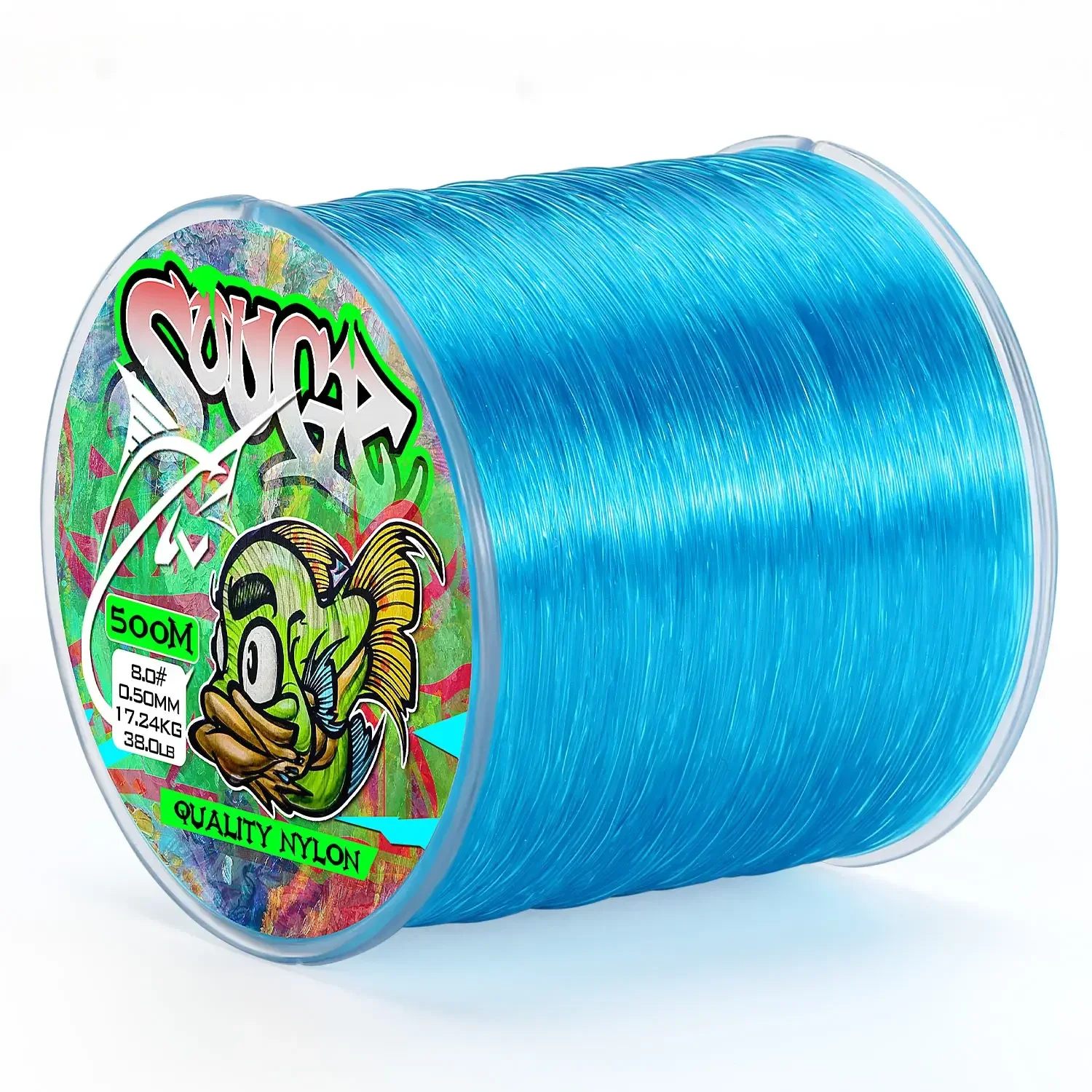 thumbnail image 1 of Línea de pesca de nailon Sougayilang, súper resistente, 500 m, línea de nailon, máxima resistencia, 7-38 lb, línea de pesca de fluorocarbono para agua salada/dulce, 1 of 5