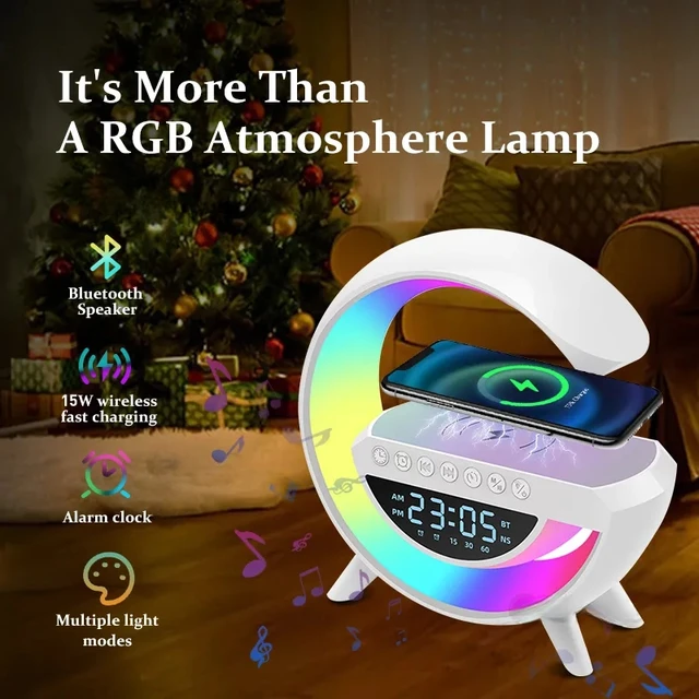 RGB-Atmosphärenlampe mit kabellosem Ladegerät und Bluetooth