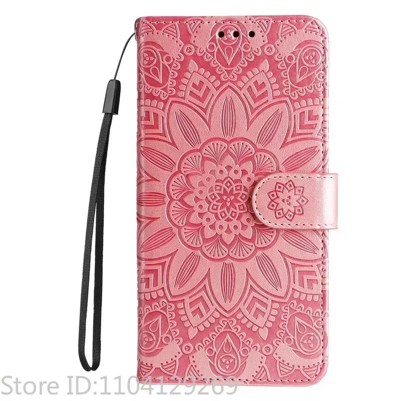 Elegant 3D Sunflower Luxury Wallet Flip Case - Shockproof PU Leather Phone Cover