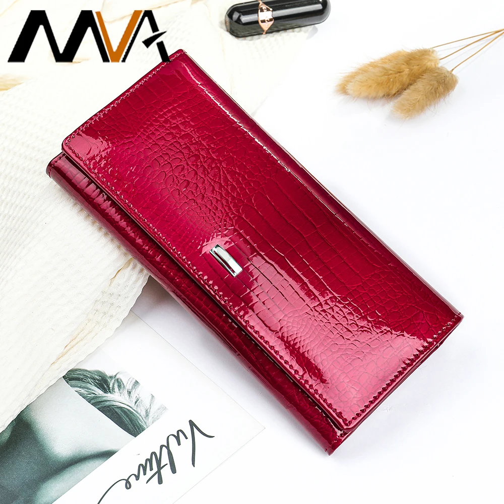 

MVA Leather Wallet Purse Carteras Para Mujer Mujeres Long Card Holder Wallets For Women Hand Zipper Porte Monnaie Femme Dames