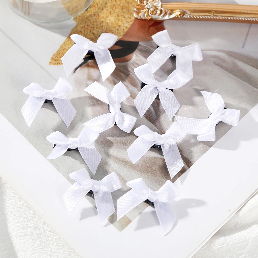 10PCS/set Women Hair Accessories Bangs Clip Side Clip Girls Lace Ribbon Bow Hair Clips Fashion Sweet Cute Hair Clip Barrette