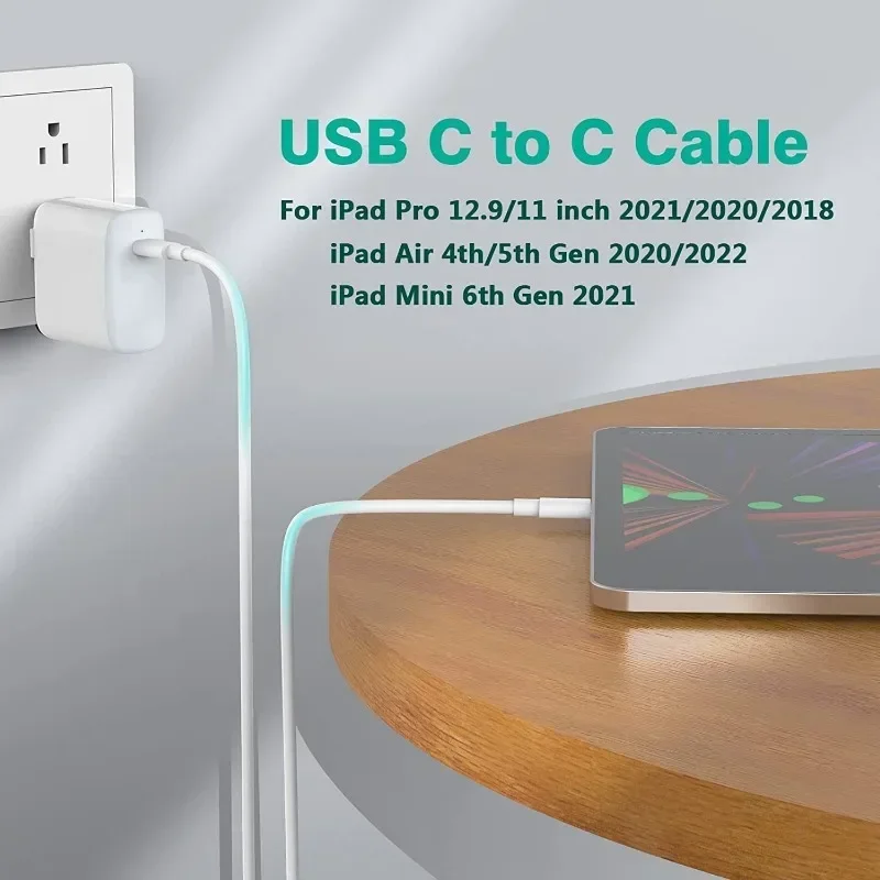3-Pack 6ft 60W Type C Fast Charge PD USB C To Data Cable IPhone 15/15 Pro/15 Plus/15 Pro Max MacBook Pro IPad Mini Etc. charging cable usb charging cable device cord