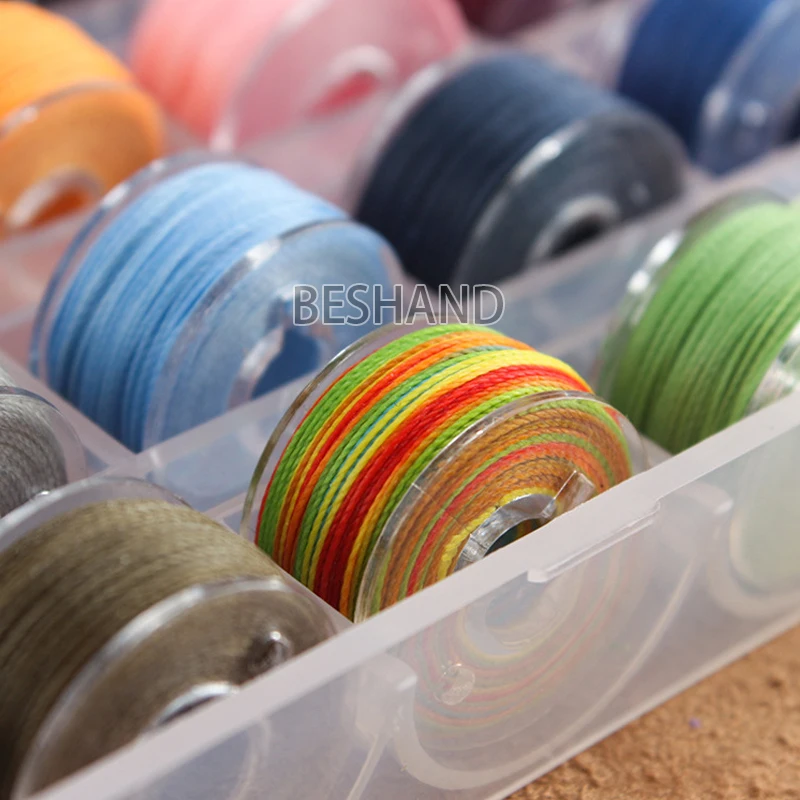 25 Colors/Round Wax Thread Polyester Thread Waxed Thread Box Set Woven Bracelet For Leather Craft Sewing DIY 0.45 0.55 0.65mm 6
