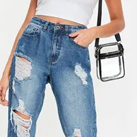 Women Clear Shoulder Bag Stadium Approved PVC Concert Transparent Purse Simple Crossbody Bag With Front Pocket Casual Handbag - Image 6