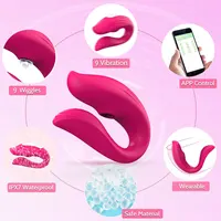 Leistungsstarke Saugen Drahtlose Fernbedienung Vibrator Tragbare U-förmigen Dildo Massagegerät Dual Klitoris Stimulation Paar Erwachsene Sex Spielzeug für Frauen 4
