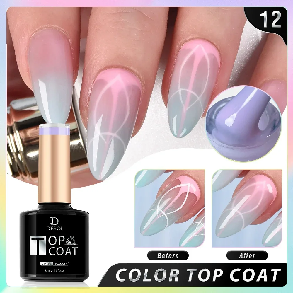 CNails 8ml No Wipe Gel Top Coat Glitter Solid Topcoat Super Nude Jelly Pink Auroral Varnish Gel Soak Off UV Gel Polish Nail Art 6