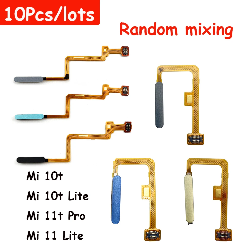 

10Pcs Fingerprint Scanner Flex Cable For Xiaomi 11 Lite 5G / Mi 11t Pro / Mi 10t Lite Touch ID Sensor Home Button Key Ribbon