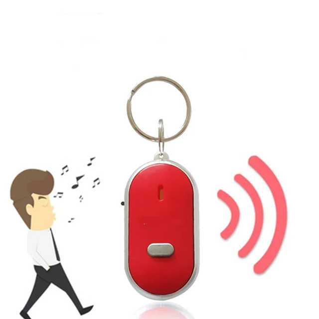 LED Whistle Key Finder Flashing Beeping Sound Control Alarm Anti-Lost Keyfinder Locator with Keyring 1