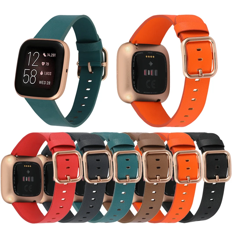 

Модный современный кожаный ремешок для часов Fitbit Versa /Versa 2 /Lite, сменный ремешок для часов из натуральной кожи, регулируемый ремешок