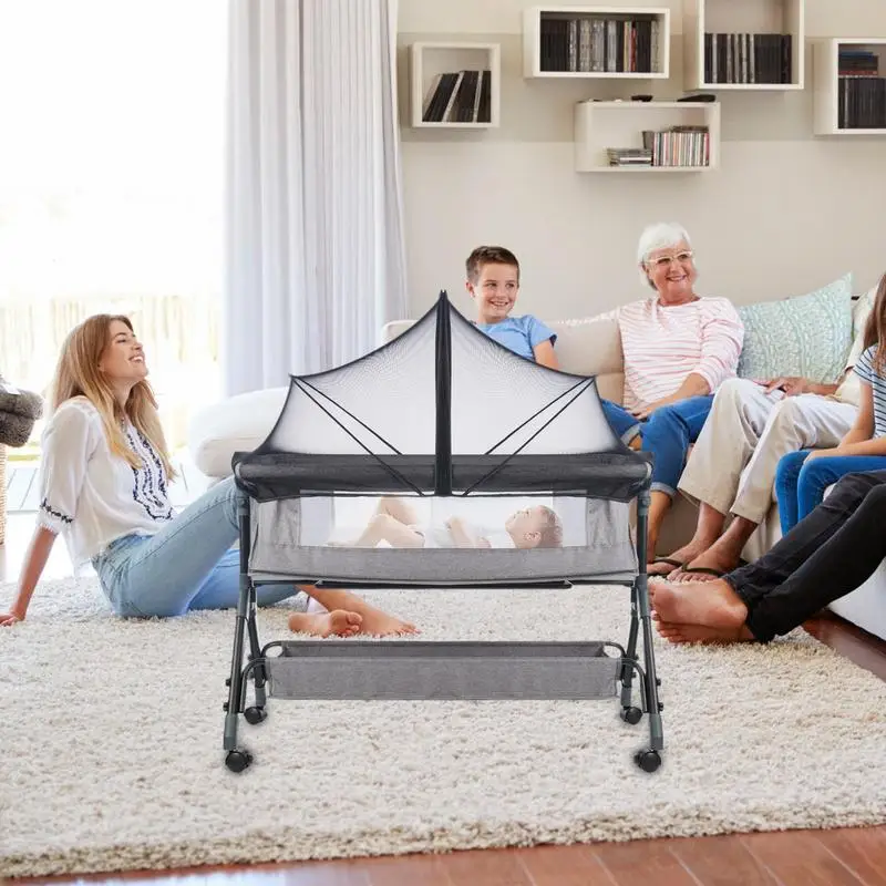 Crib Netting Mesh Portable Bassinet Cover Mos-quito Net Cover For Playard Cradle Co-Sleeping Travel Camping Outdoor Naps
