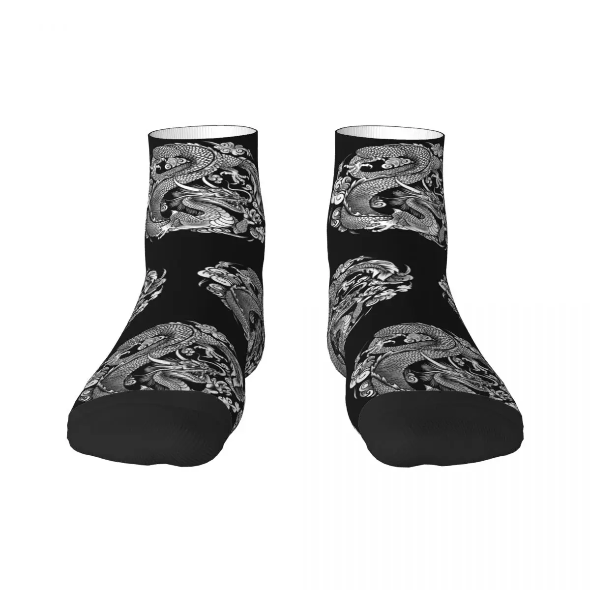 

Chinese Dragon Asian Style Mens Crew Socks Unisex Fashion 3D Printed Tradition Mythology Tattoo Art Dress Socks