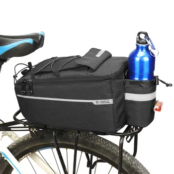 Große quick-release Fahrrad-Gepäckträger-Tasche mit Getränkehalter in schwarz 1
