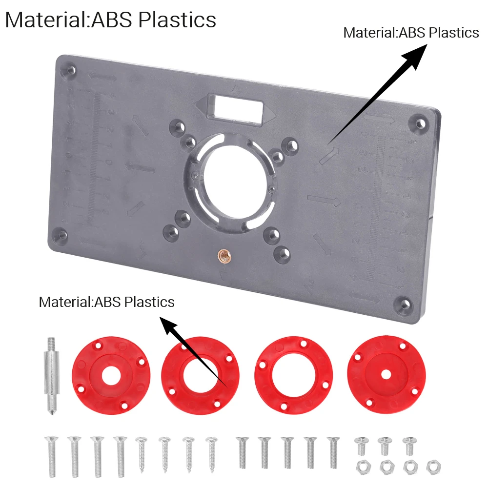 harbor freight woodworking bench Router Table Insert Plate Aluminum Trimming Machine Engraving Flip Board with 4 Rings for Woodworking wood routers for sale Woodworking Machinery