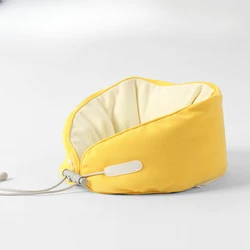 Portable U - shaped Travel and Home Neck Pillow with Breathable Foam Particle Filling - About 14x65cm (B yellow)