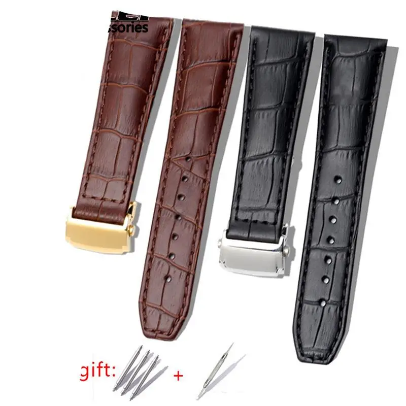 SCHIK First Layer Calfskin Strap For MAURICE LACROIX Eliros Watchband Cow Genuine Leather Leather Bands 20mm 22mm With Folding