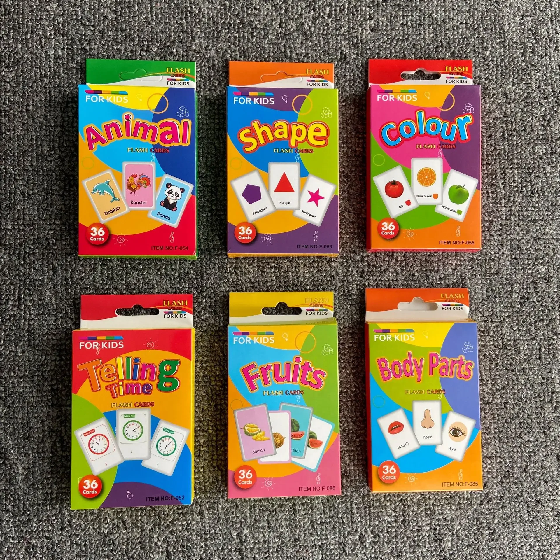 Children's Early Physical Cognition English Word Education Card  Animal Fruits Flashcards Montessori Baby Kids Early Educational 5