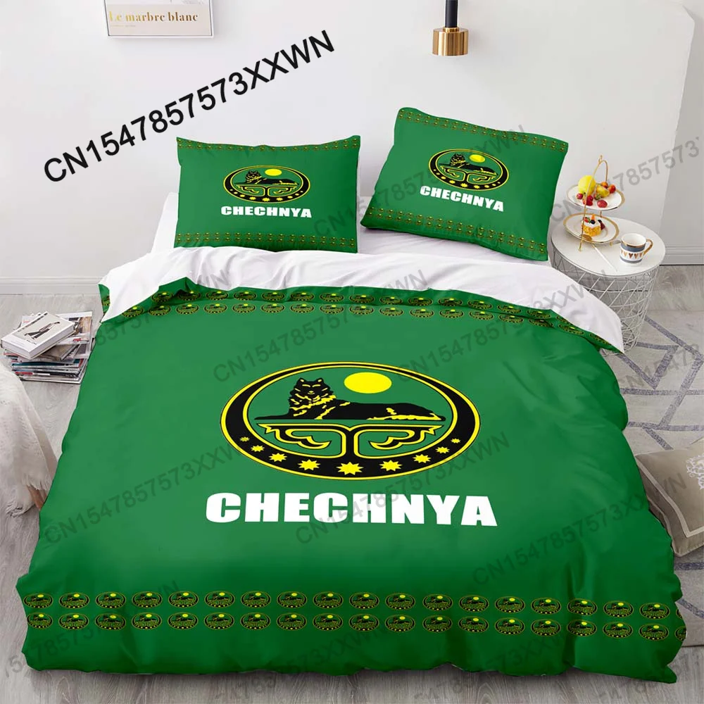 

3D Green Chechnya Independent Republic National Flag Bedding Sets Duvet Cover Sets Bed Linens Queen King Size Modern Bedspread