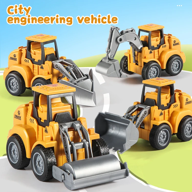 Sac D'opp Jaune De Couleur Voiture Jouet Pour Enfants, Véhicule Double Face, Inertie, Sécurité