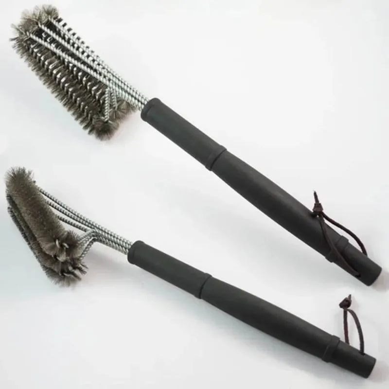 Grill Cleaning Brush BBQ Tool 3 Stainless Steel Brushes In 1 Cleaning Bbq Accessories