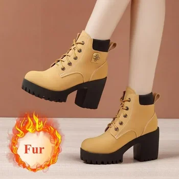 أحذية منصة ذات قاع سميك من الجلد الطبيعي للشتاء 13