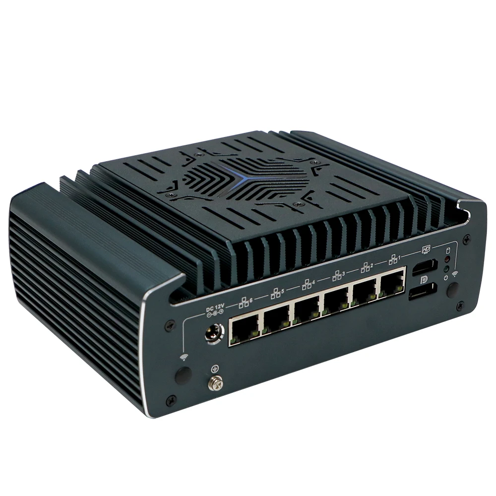 12th Gen Micro Soft Router Intel core i5 1245U i7 1265U 6x 2.5G i225 LAN NVMe Firewall Appliance Mini PC pfSense with fan