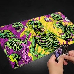 Vibrant Neon Slime Skulls Game Mat - Durable Rubber Mouse Pad & Desk Mat (35x60cm) - Magic Party Theme - 300X600X2MM (Color1)