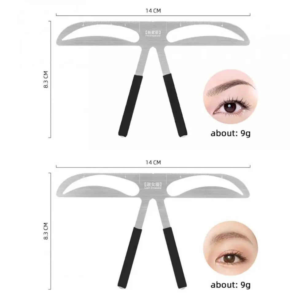 3D 눈썹 문신 자 10가지 스타일 밸런스 쉐이퍼 마이크로블레이딩 눈썹 스텐실 금속 재사용 가능 눈썹 그리기 가이드 템플릿