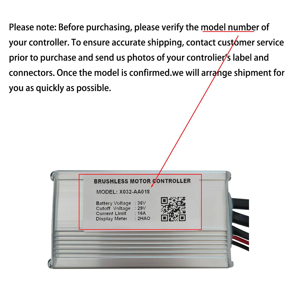 Ebike 브러시리스 모터 컨트롤러 36V 16A 속도 컨트롤러 2HAO 일반 X032-AA018 전기 자전거 스쿠터 오토바이용