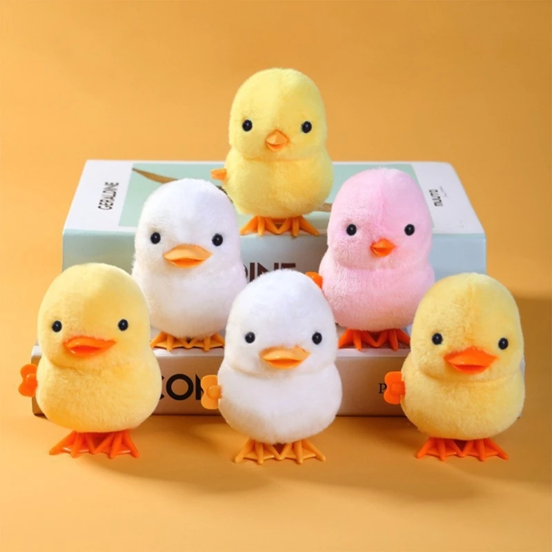 Wind Up Toy Plush Animal Clockwork Toy Walking Chicken Duck Party Favor Great Gift for Boys Girls Kids Toddlers
