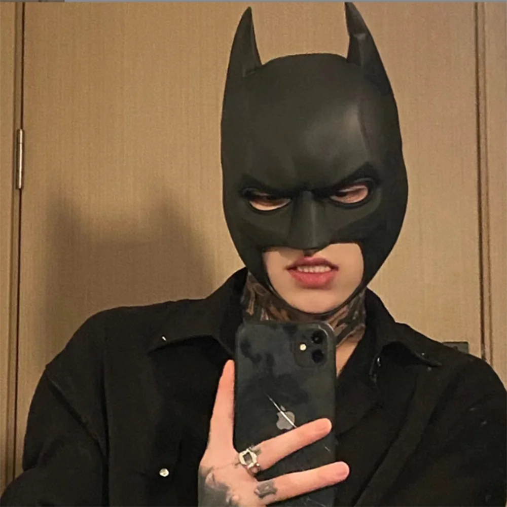 Masquerade Mask Full Face Mask Half Face Mask Bat Mask Headgear Latex Material Cosplay Headgear Halloween Night Dance Party Adult Masquerade Camouflage Mask