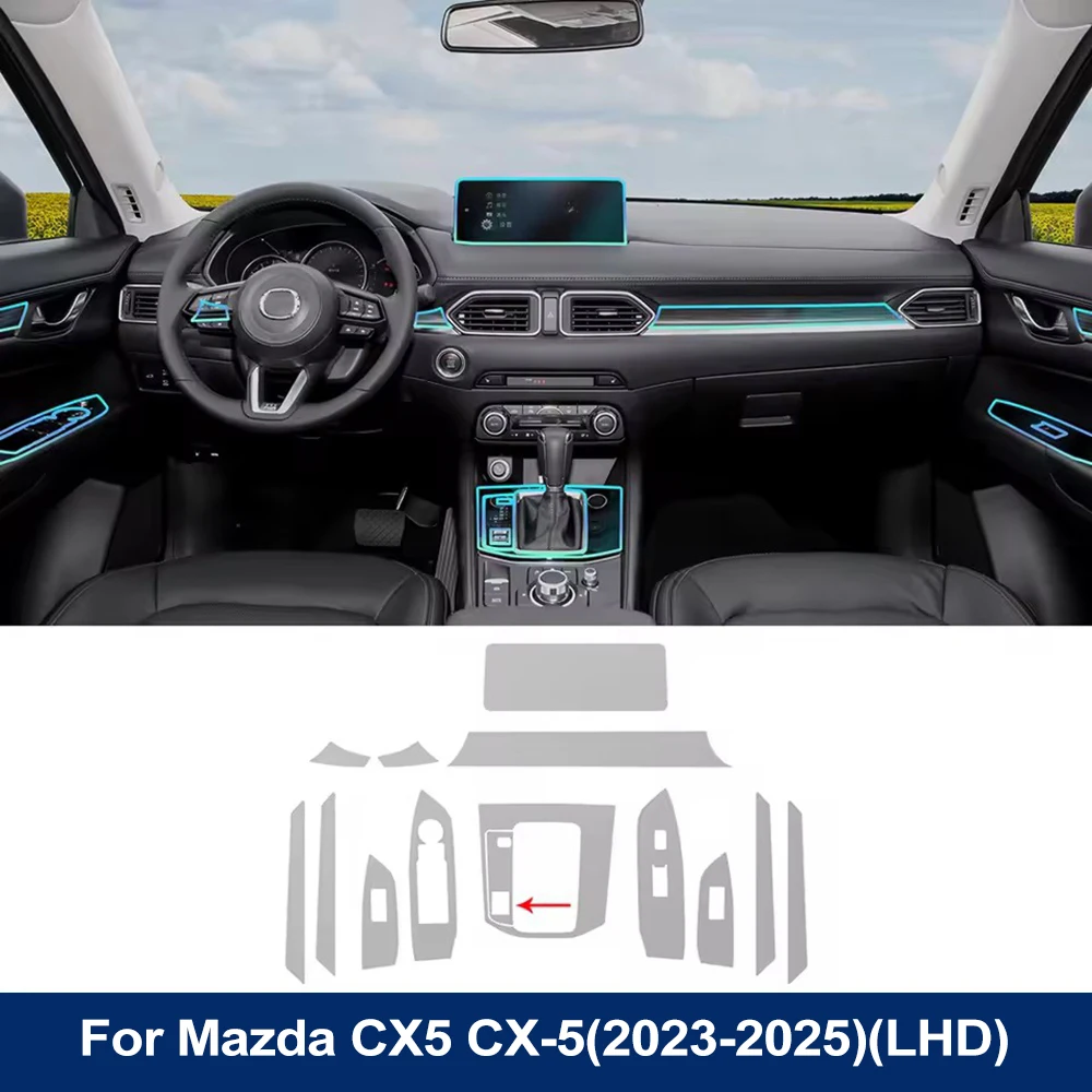 Car Interior Protection Film for Mazda CX-5 CX5 2017-2024 Pre-cut TPU Anti-scrat