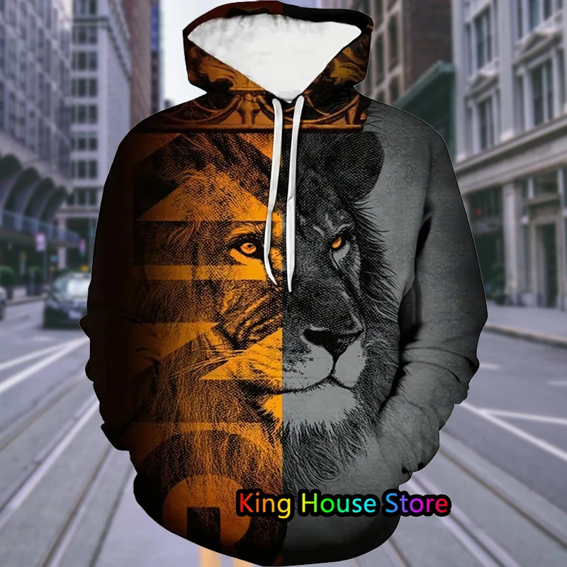 Autumn Fashion Hoodie 3D Printed Fashion Men's Lion King Hoodie Harajuku Streetwear Pullover Sweatshirt Casual Tracksuit Hoodie