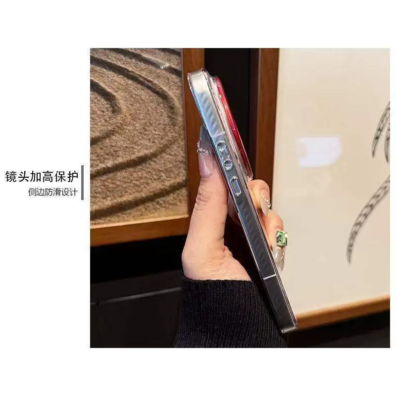 Luxury Red Lens Transparent Back Cover Case - Simple Design