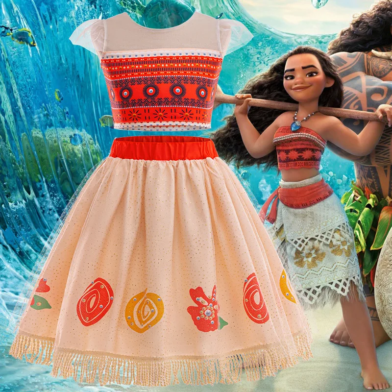 Moana Vestito Vaiana Moana Oceania Costume Di Carnevale Vaiana