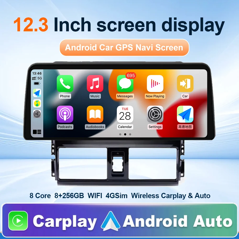 

12.3 inch Android 13 Car Radio For TOYOTA YARIS VIOS 2014/2015/2016 Multimedia GPS Navigation Navi Player Auto Stereo WIFI DSP