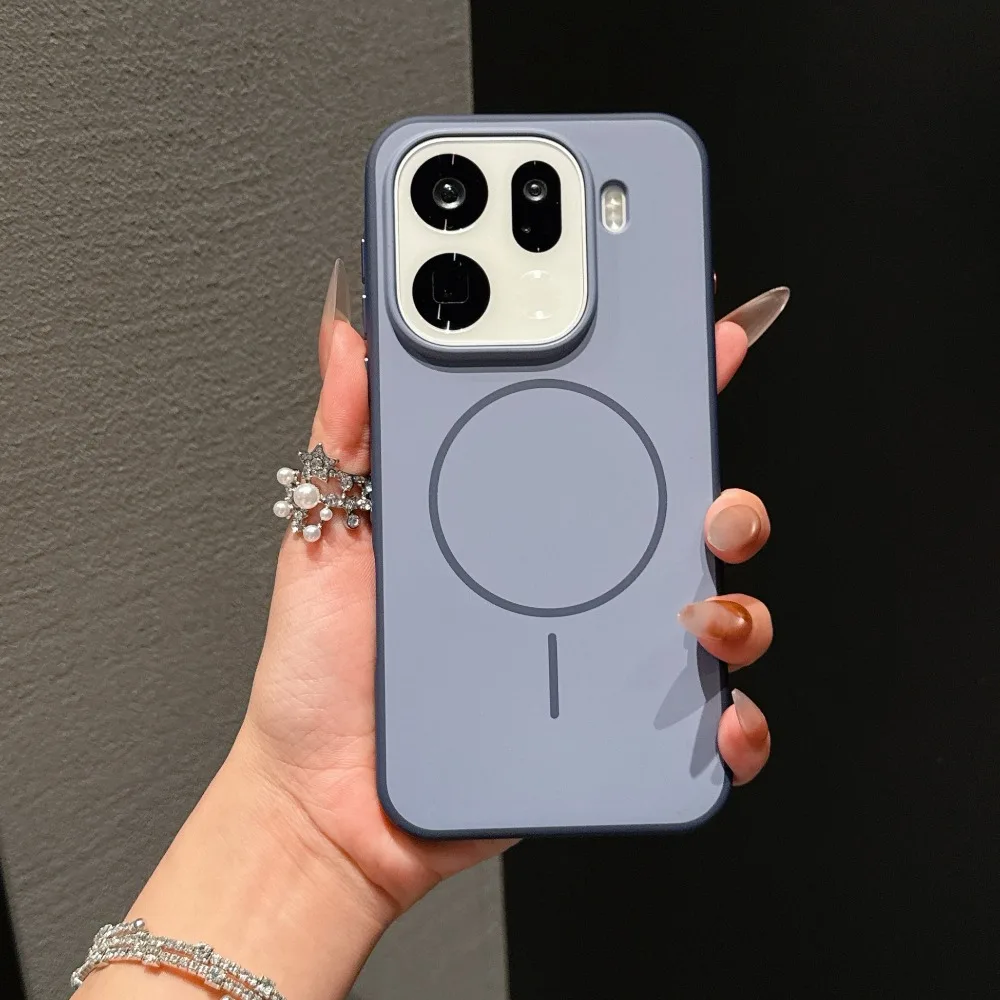 Luxury Minimalist Contrast Color Magnetic Case with Frosted Texture - Anti-Slip & Shockproof Full Phone Cover