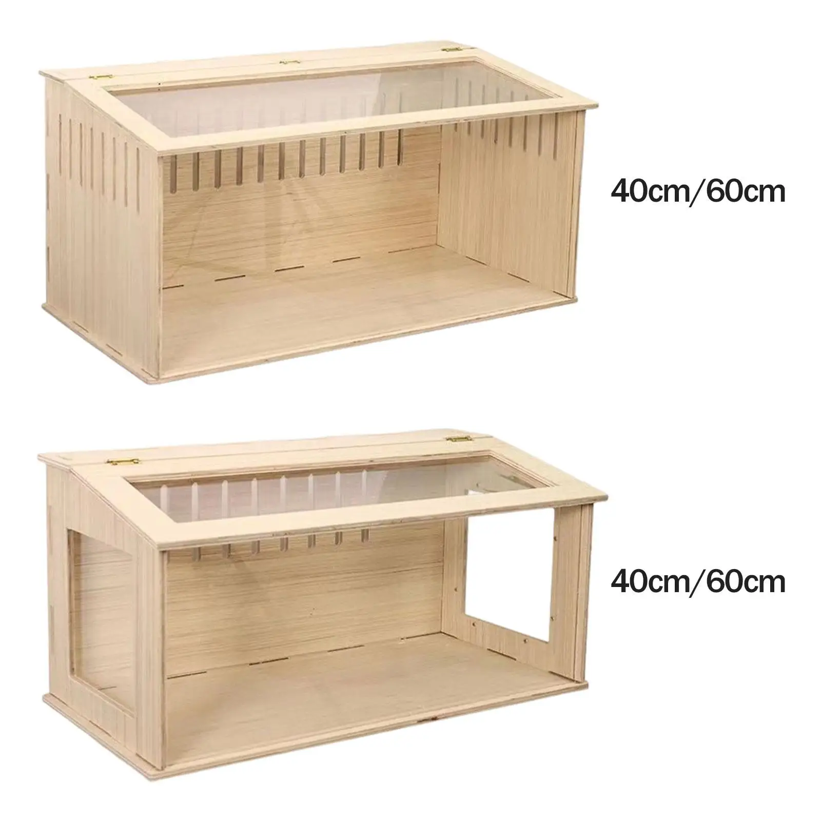 Wooden Hamster Cage Breathable with Window Nest Hideaway Hamster Habitat for Reptiles Mice Chinchillas Guinea Pig Hedgehog