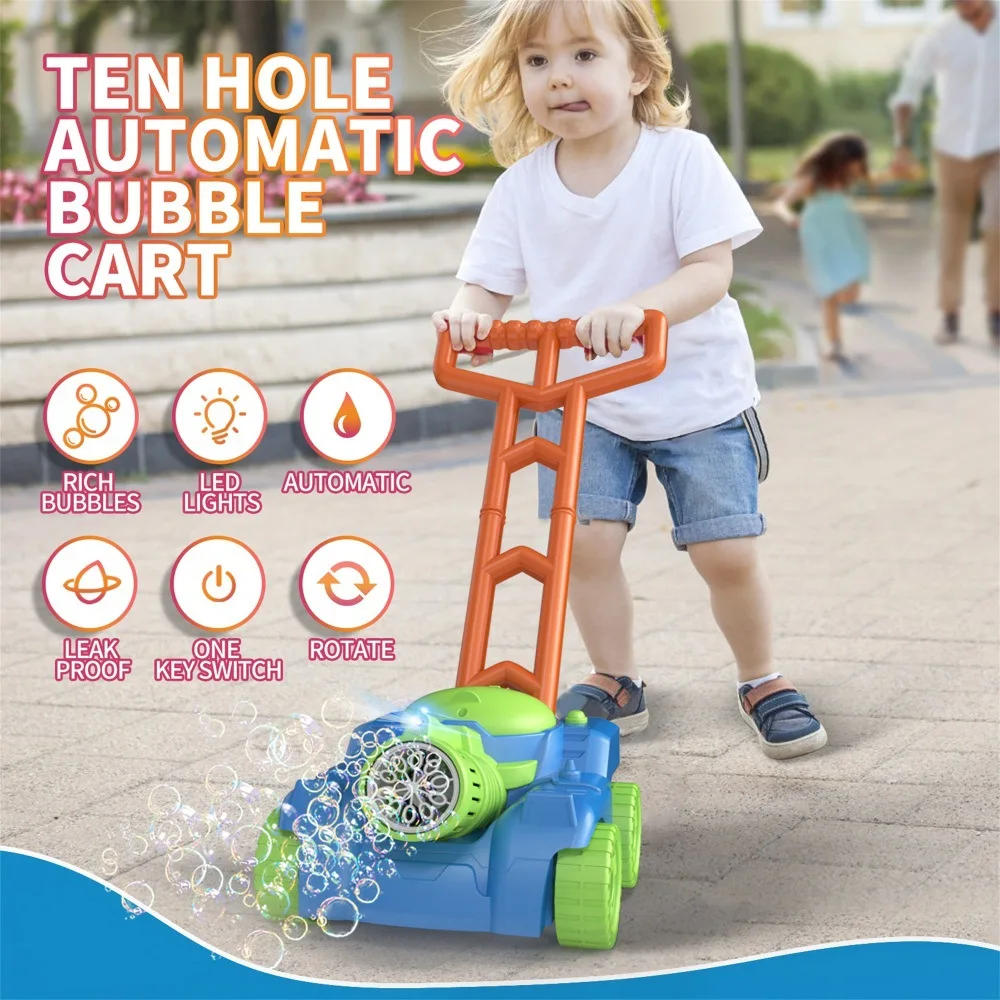 Pupu Pig Bubble Lawn Mower, Pink Bubbles Blower Machine for