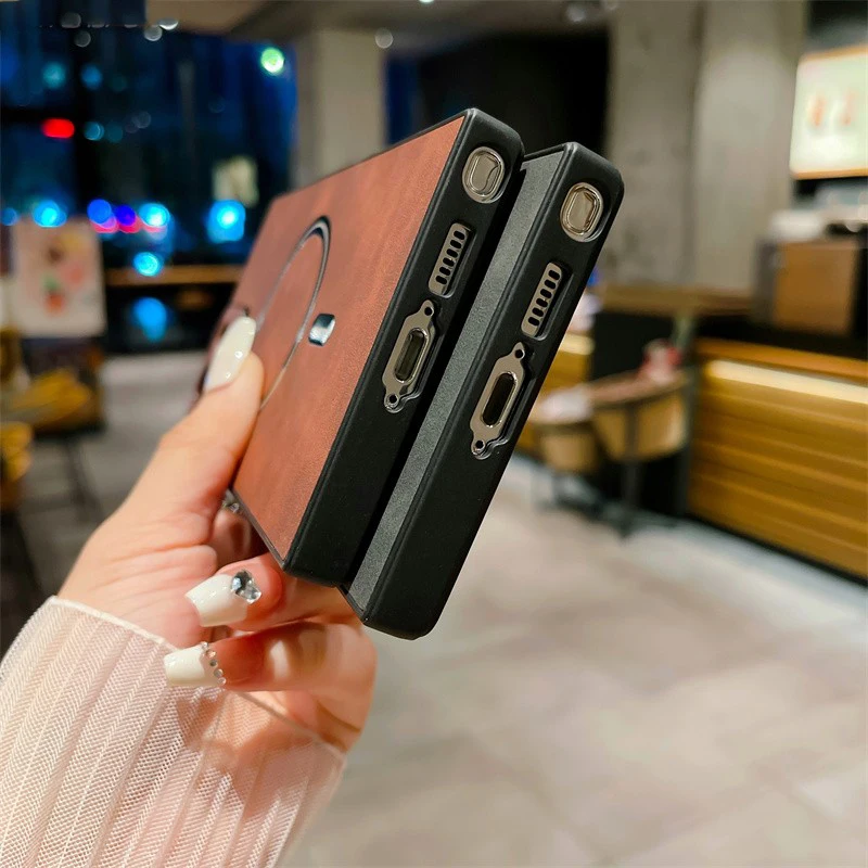 Wireless Leather MagSafe-Compatible Matte Soft Case with Allround Camera Cover