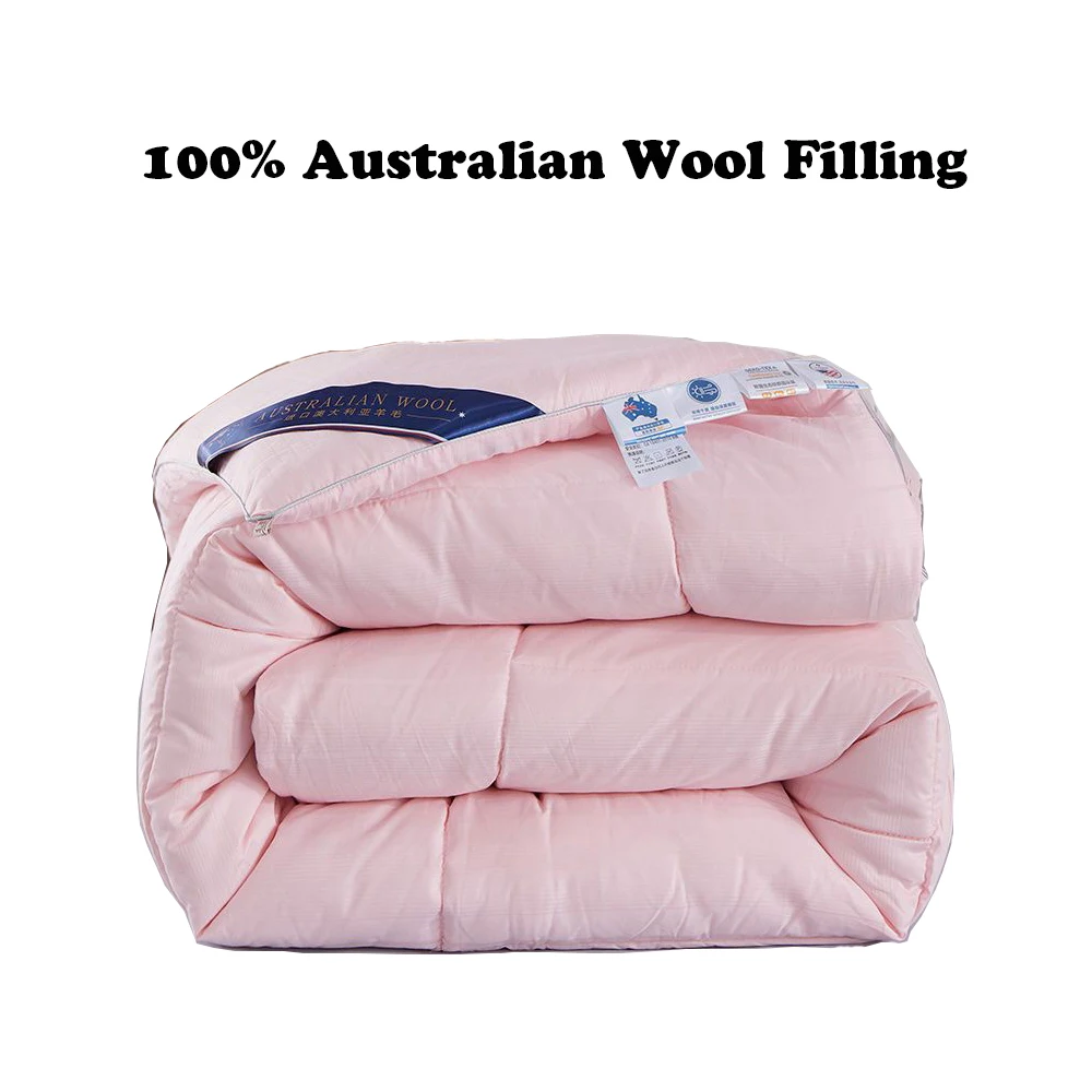 

150*200cm Australian Wool Comforter Warm Winter Blanket Single Quilt Pupil Bed Duvets Covered Thick Edredons with Free Shipping