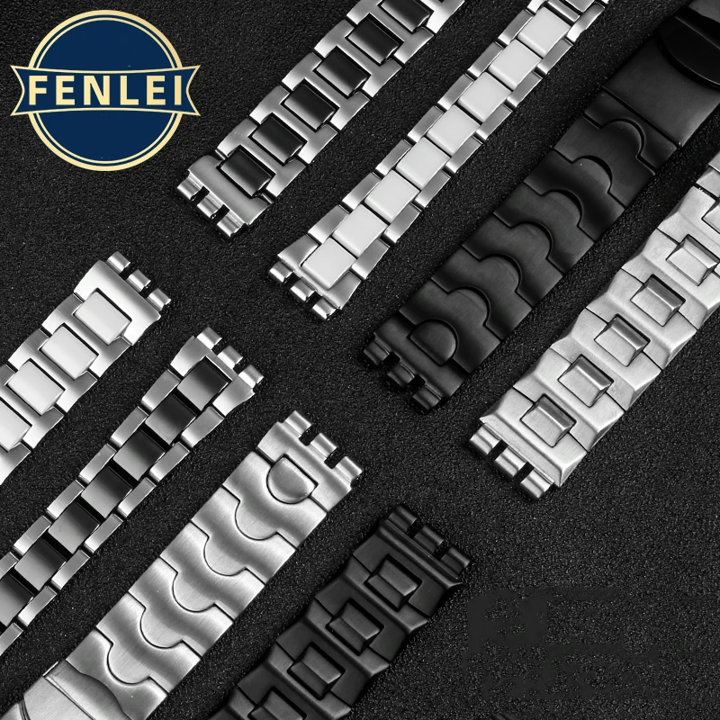 Metal Stainless Steel Watchband 17mm 19mm 21mm For Swatch