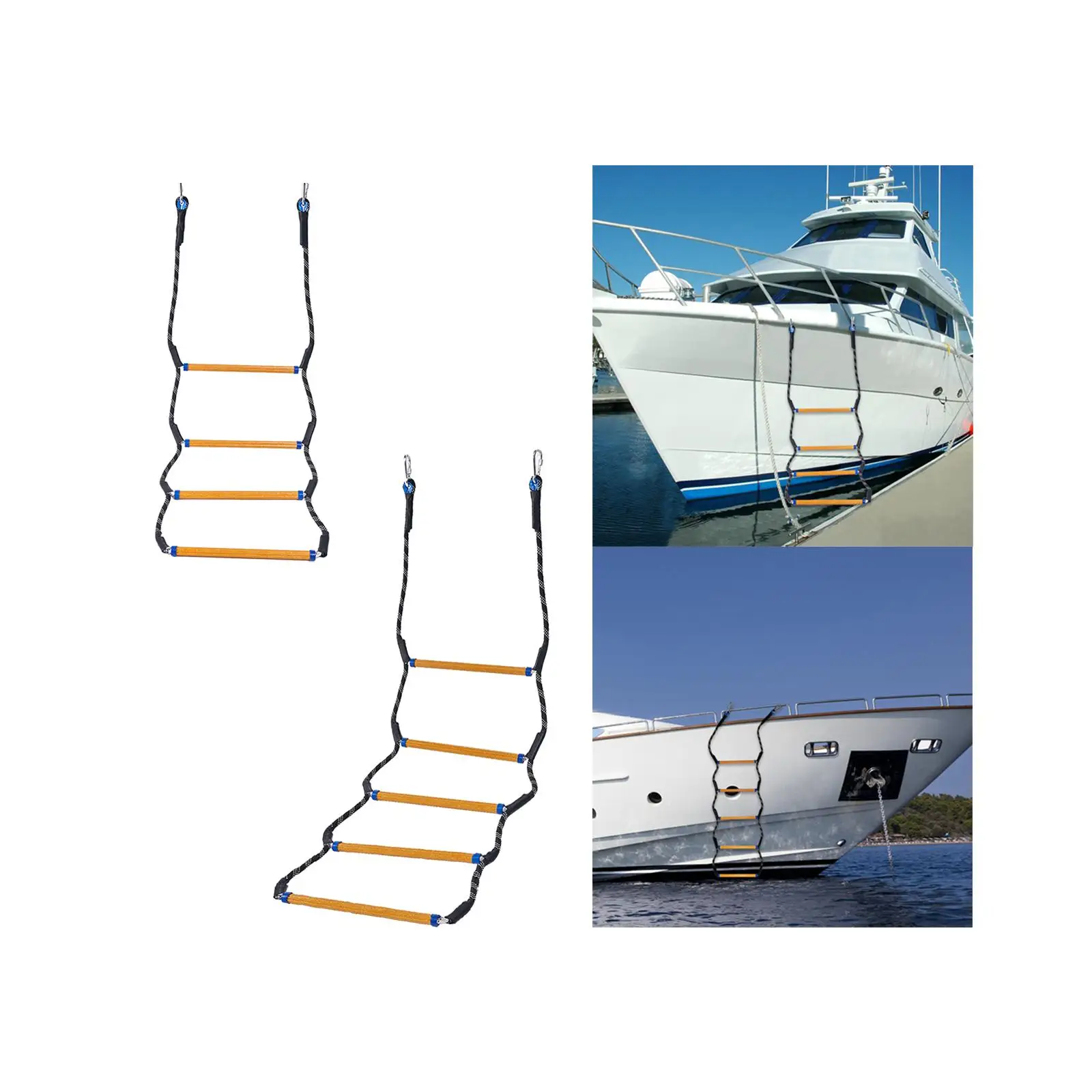 Boat Rope Ladder, Portable Boat Rope Ladder Extension, Fishing Rope Boarding