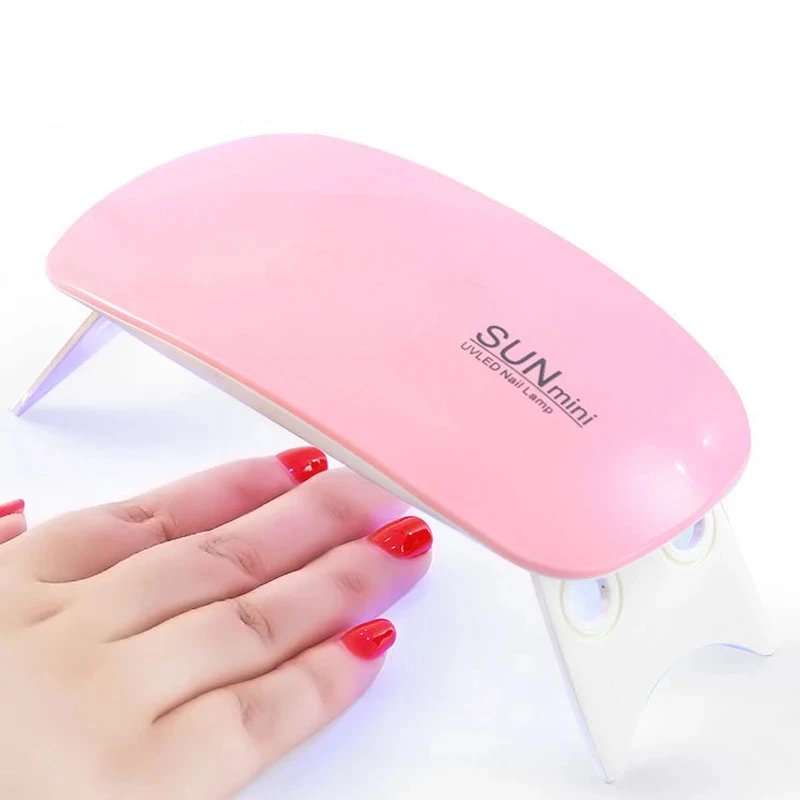 6W Mini Nail Dryer with USB Cable Portable 6 LED UV Manicure Lamp Home