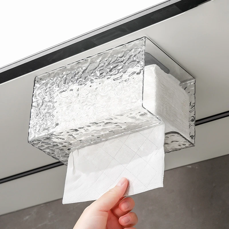 Multipurpose Tissue Box Transparent Rectangular Tissue Storage Box Bathroom Wall Mounted Toilet Paper Case Desktop Napkin paper towel holder toilet paper holder toilet paper rack toilet roll holder tissue holder