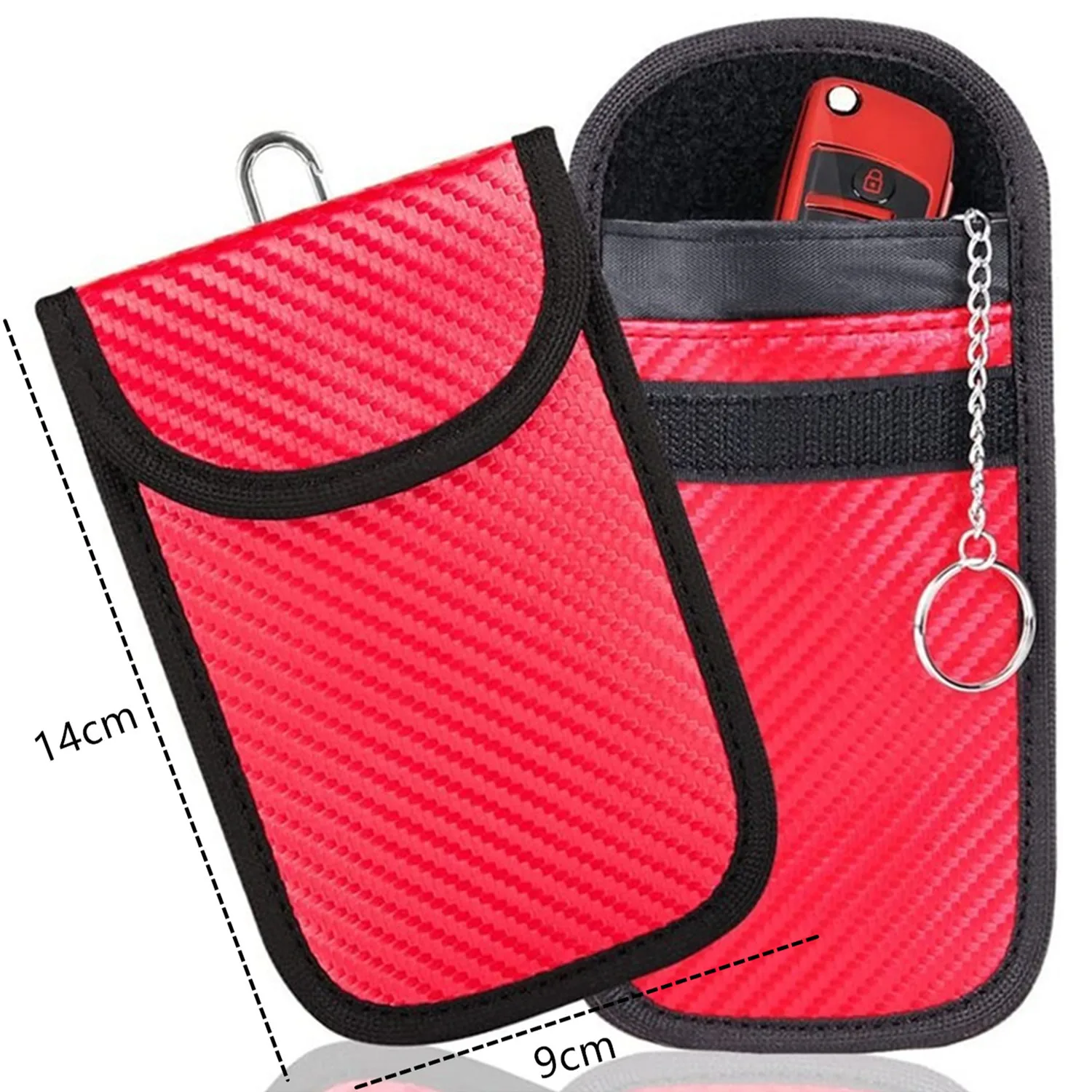 Carbon Fiber RFID Shielding Faraday Key Pouch - Anti-Theft, Anti-Induction, Neutral Style